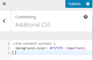 Update WordPress CSS Background